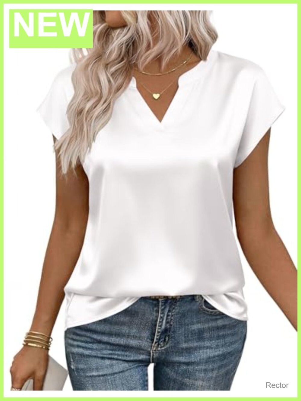 Zeagoo Women's Silk Satin Blouse Cap Sleeve V-Neck Summer Top